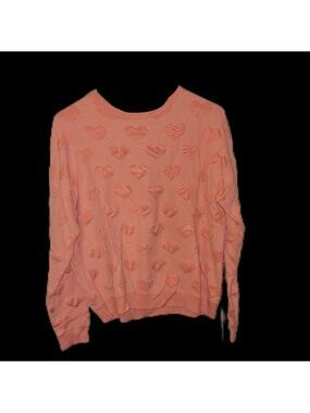 Xhiliration Peach Heart Sweatshirt Medium